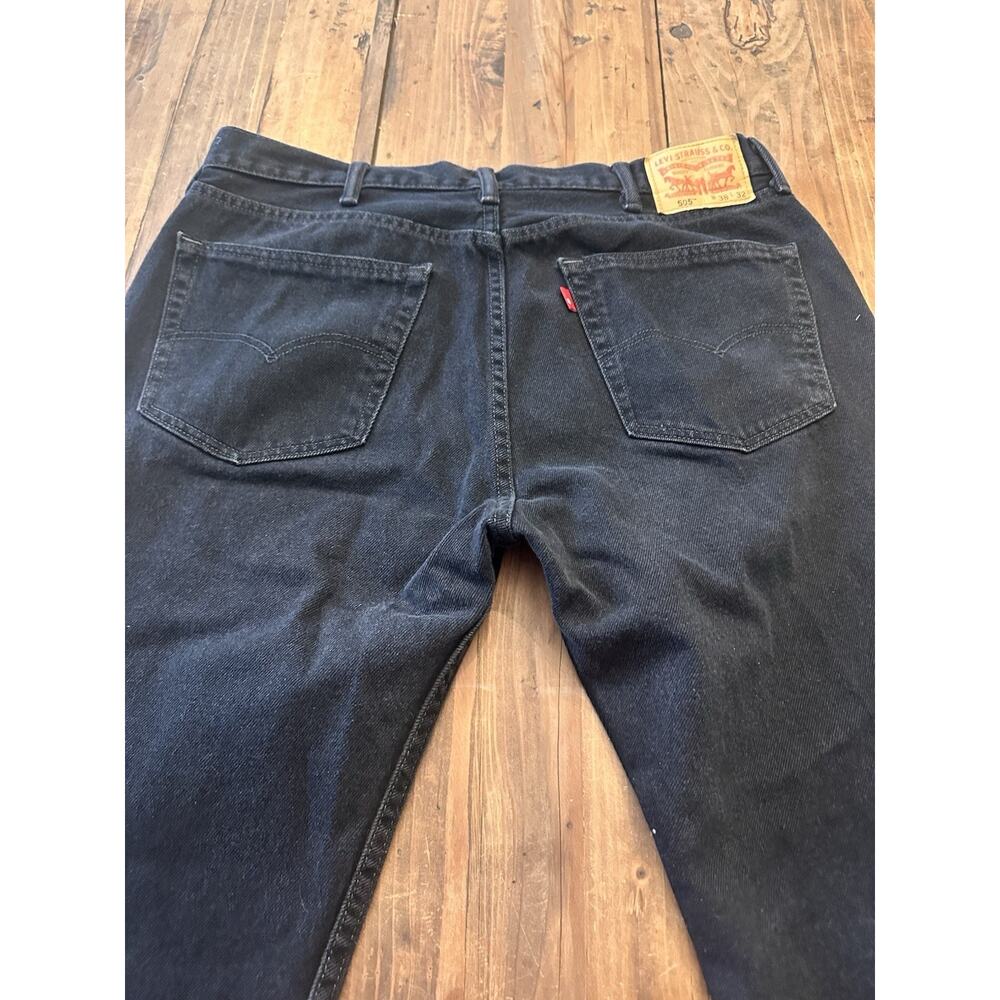Levi’s 505 Men’s Black Jeans Size 38x32 Pants Straight Leg Classic Fit - Picture 11 of 16